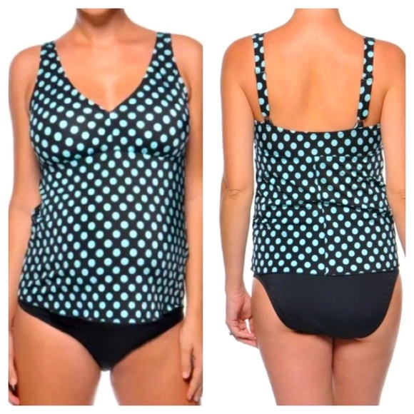 NWT Prego Maternity Polka Dot Tankini Swimsuit Set - Picture 1 of 13
